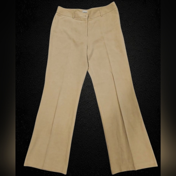 Chico's SZ 2.5/14 Luxury Straight Leg Silk Linen Beige Trouser Dress Pant - Picture 1 of 11